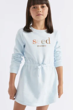 Seed Heritage Dresses-Core Logo Dress Ice Blue