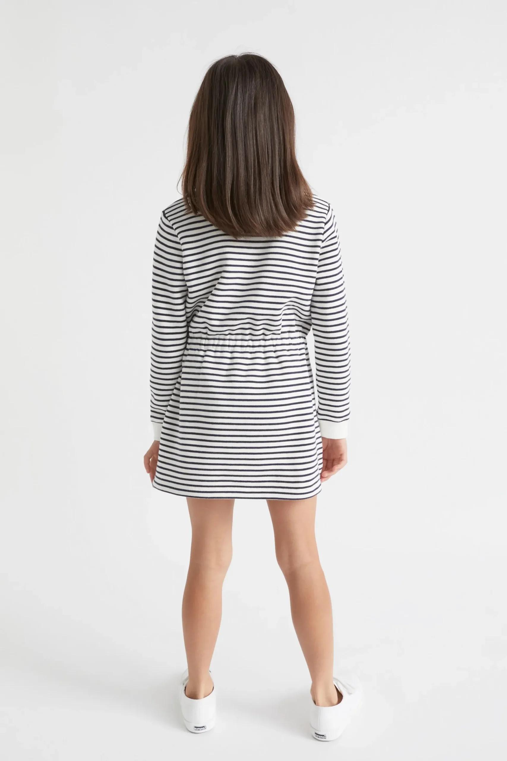 Seed Heritage Dresses-Core Logo Dress Midnight Stripe