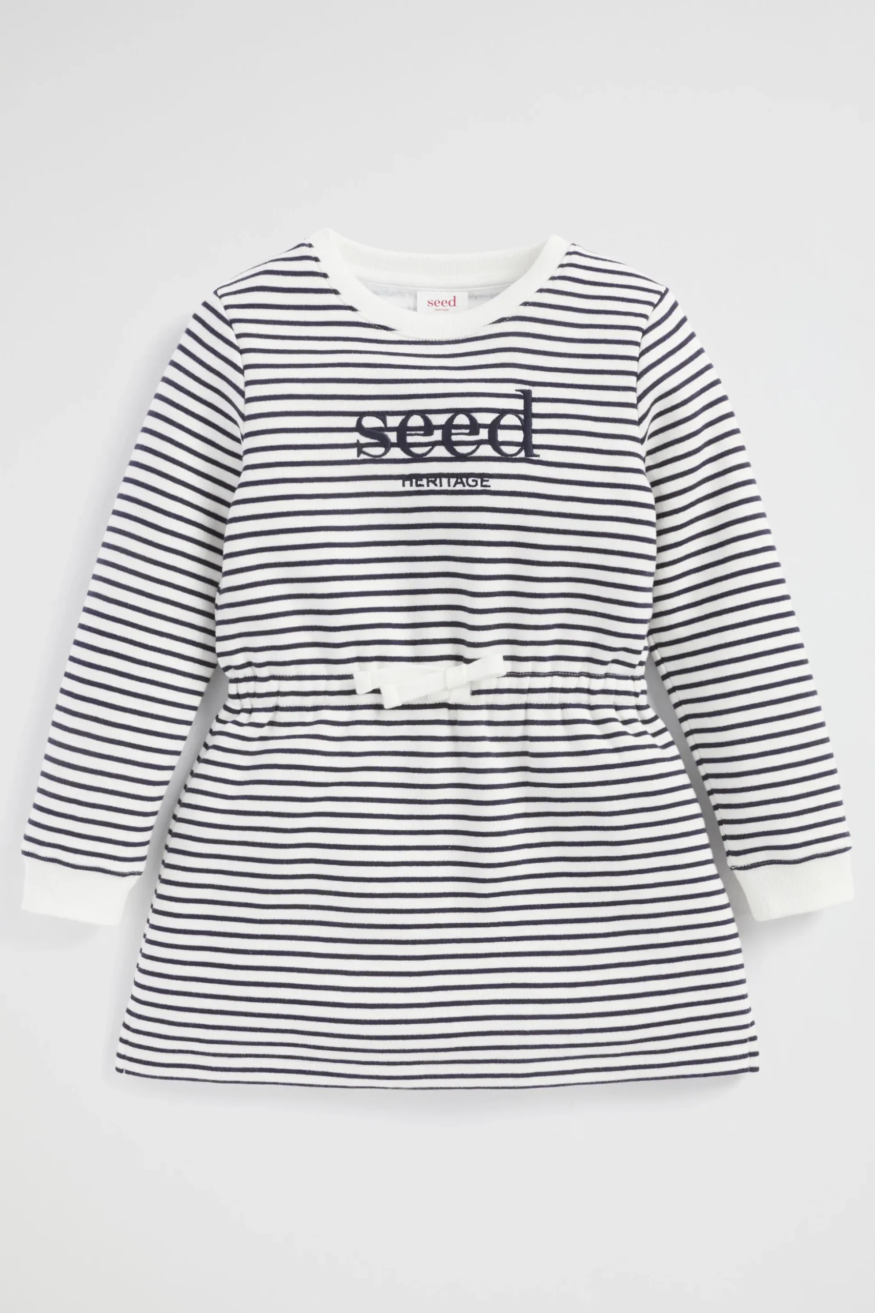 Seed Heritage Dresses-Core Logo Dress Midnight Stripe