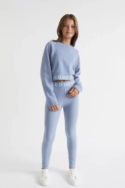 Seed Heritage Knitwear & Sweaters-Core Logo Hem Sweat Powder Blue