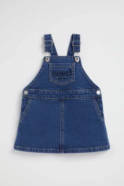 Seed Heritage Playsuits & Overalls-Core Logo Pinafore Indigo