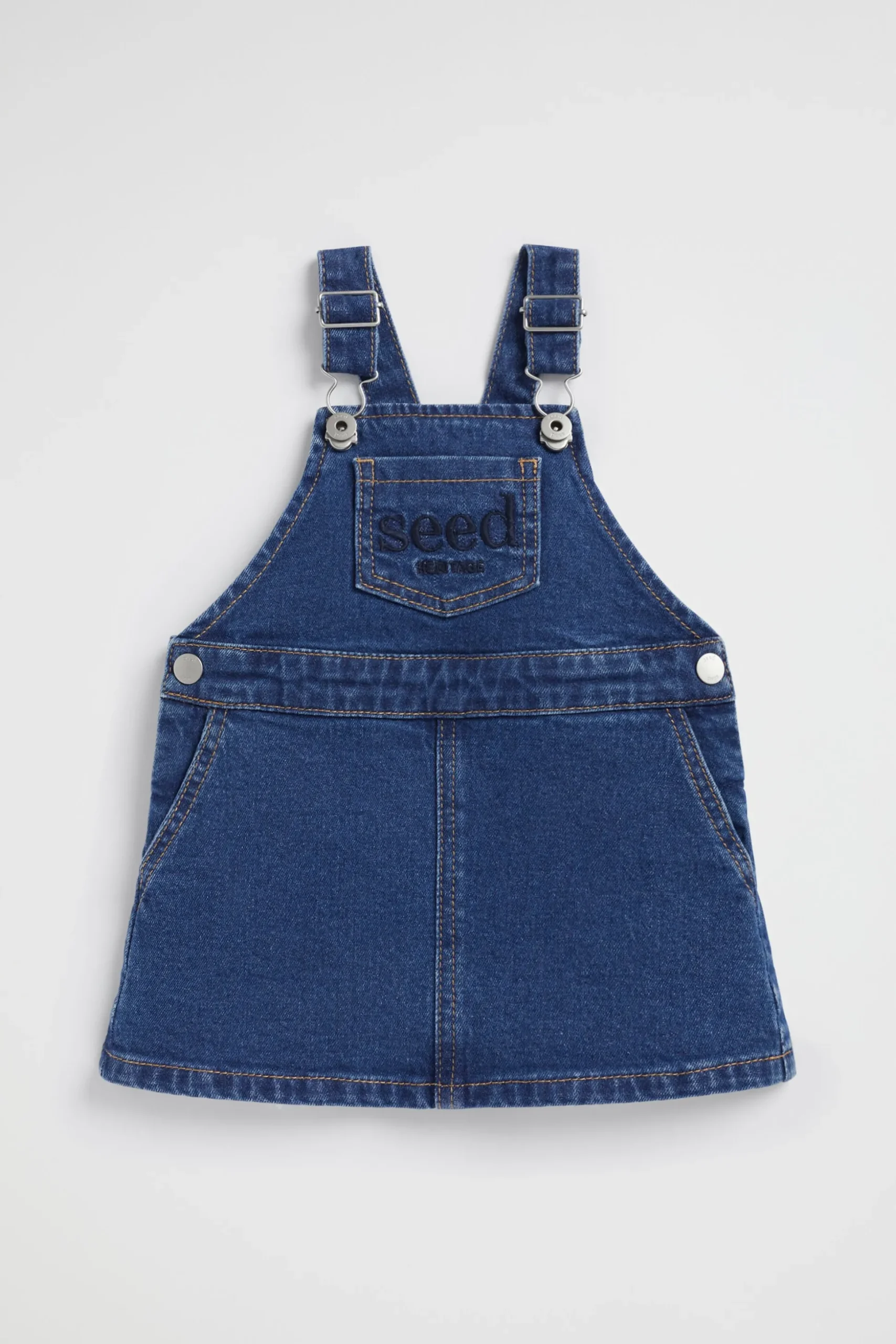 Seed Heritage Playsuits & Overalls-Core Logo Pinafore Indigo