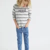 Seed Heritage T-Shirts & Tops-Core Logo Rugby Tee Cloudy Marle Stripe
