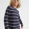 Seed Heritage T-Shirts & Tops-Core Logo Rugby Tee Midnight Blue Stripe