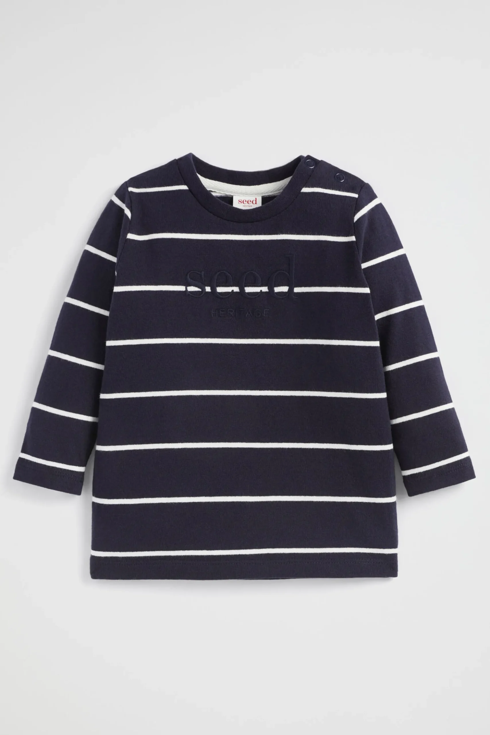 Seed Heritage T-Shirts & Tops-Core Logo Rugby Tee Midnight Blue