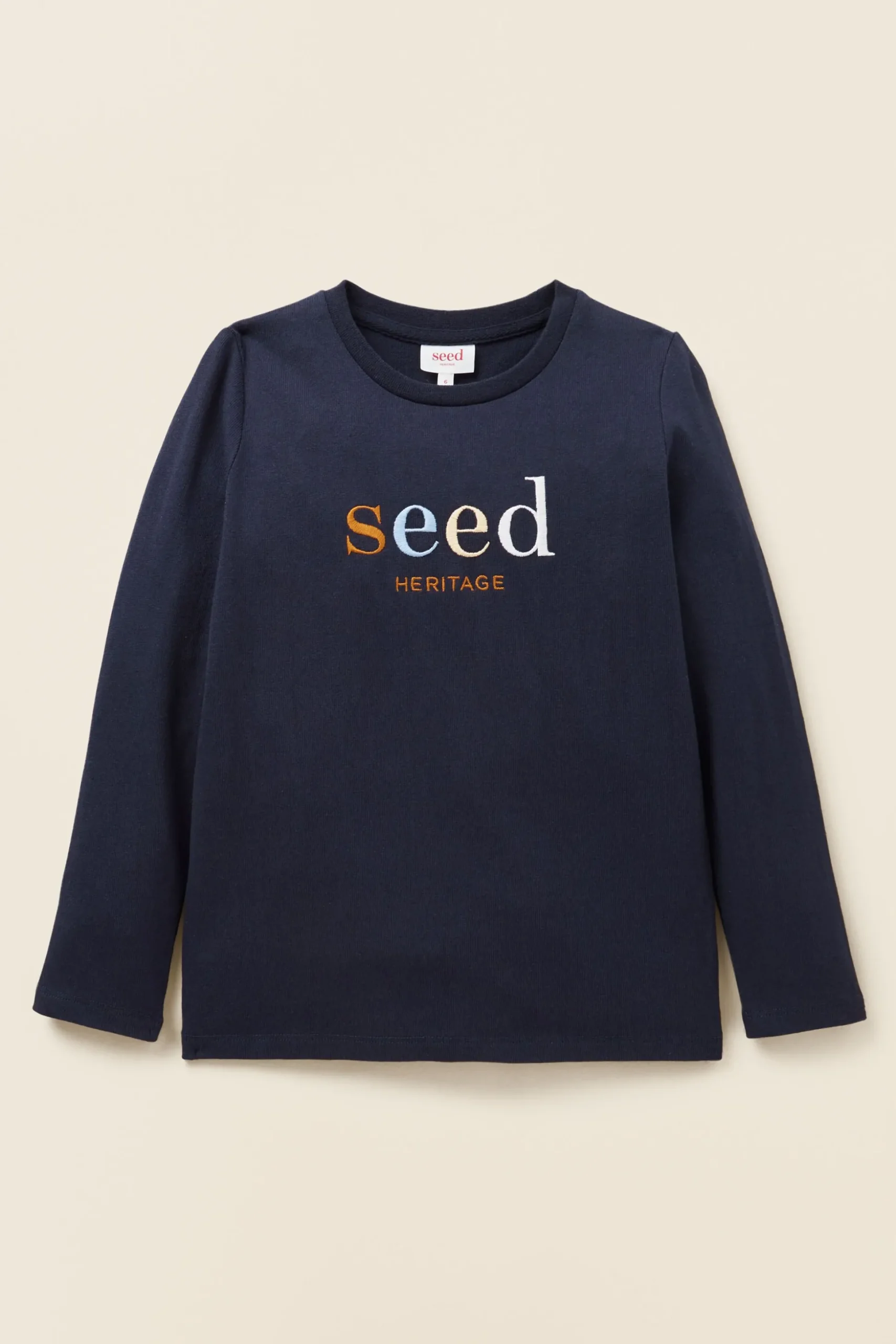 Seed Heritage T-Shirts & Tops-Core Logo Rugby Tee Midnight Blue