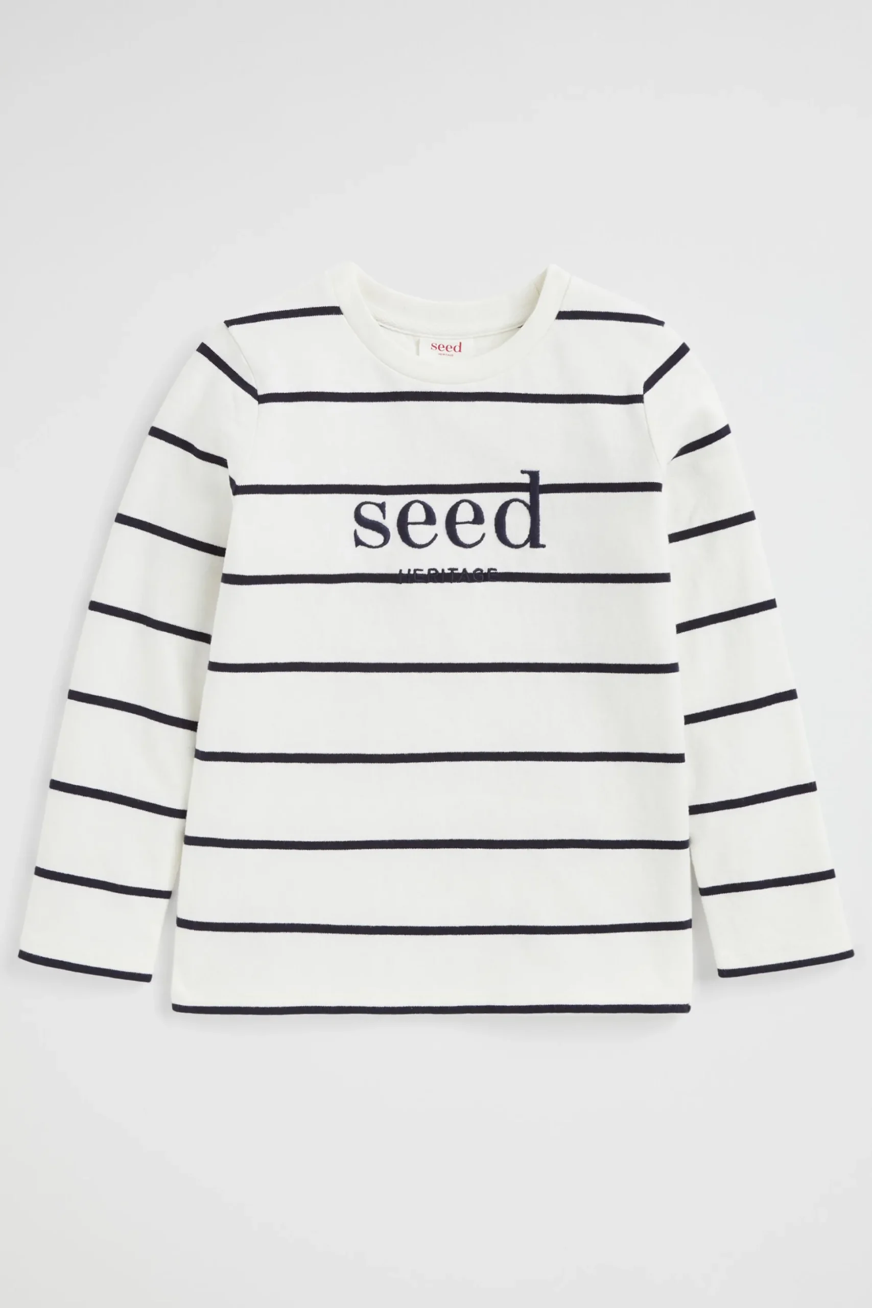 Seed Heritage T-Shirts & Tops-Core Logo Rugby Tee Canvas Stripe