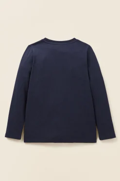 Seed Heritage T-Shirts & Tops-Core Logo Rugby Tee Midnight Blue