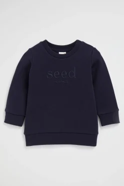 Seed Heritage Knitwear & Sweaters-Core Logo Sweat Midnight Blue