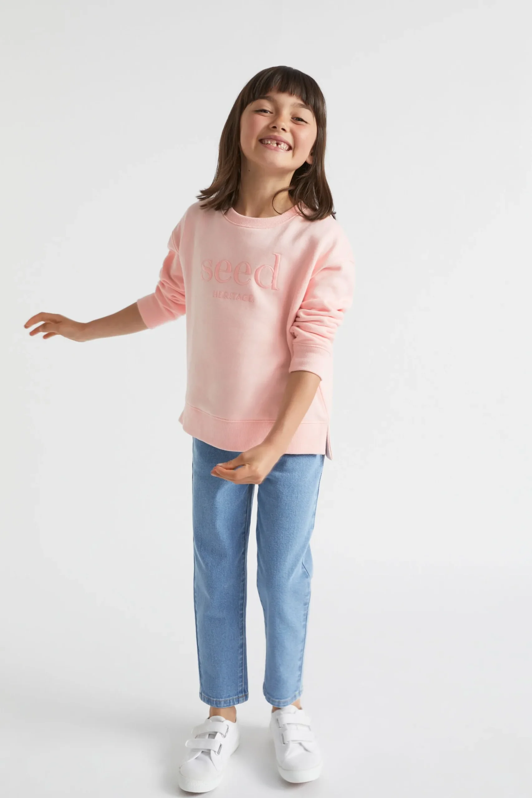 Seed Heritage Knitwear & Sweaters-Core Logo Sweat Dusty Rose