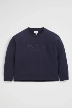 Seed Heritage Knitwear & Sweaters-Core Logo Sweat Midnight Blue