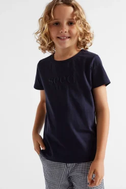 Seed Heritage T-Shirts & Tops-Core Logo Tee Midnight Blue