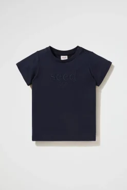 Seed Heritage T-Shirts & Tops-Core Logo Tee Midnight Blue