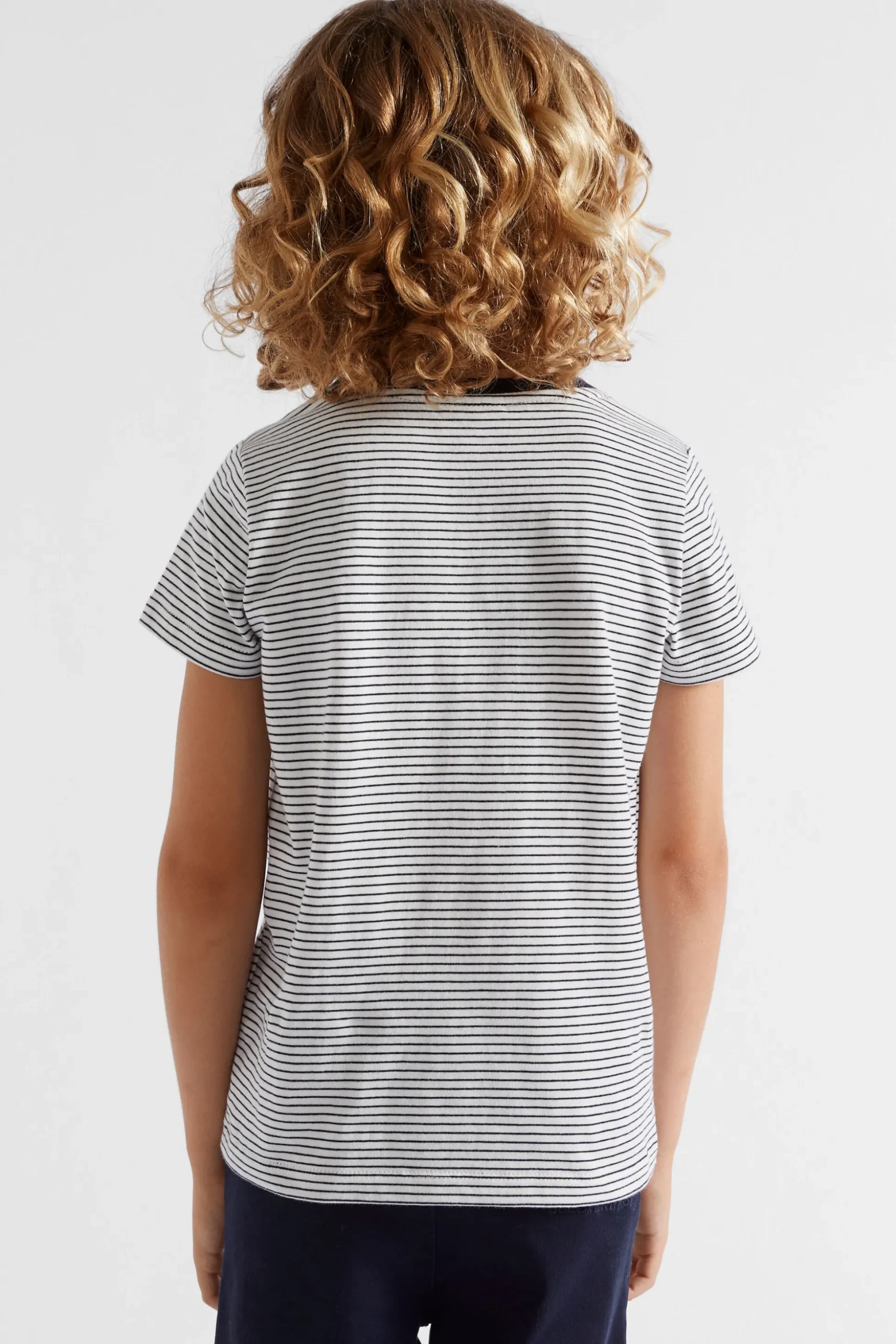 Seed Heritage T-Shirts & Tops-Core Logo Tee Blue Stripe