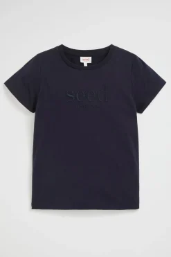 Seed Heritage T-Shirts & Tops-Core Logo Tee Midnight Blue