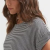 Seed Heritage T-Shirts & Tops-Core Longline Tee Mono Stripe