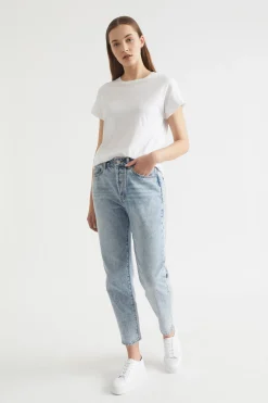 Seed Heritage T-Shirts & Tops-Core Longline Tee Whisper White
