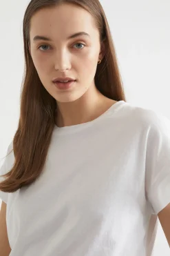Seed Heritage T-Shirts & Tops-Core Longline Tee Whisper White