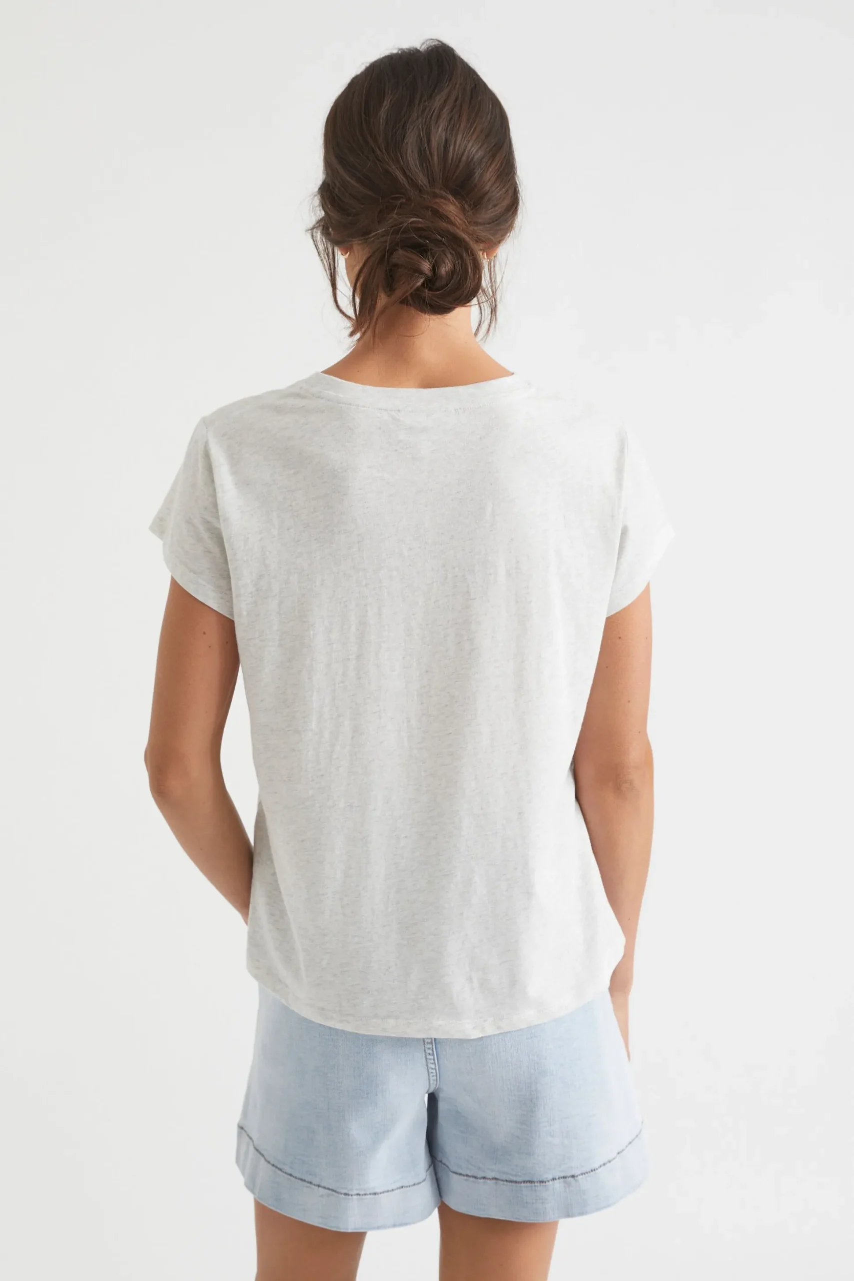 Seed Heritage T-Shirts & Tops-Core Neat Tee Light Grey Marle