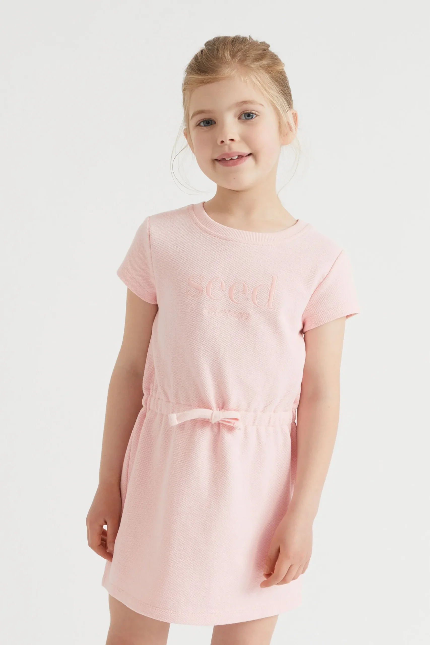 Seed Heritage Dresses-Core Pique Logo Dress Dusty Rose