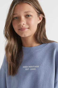 Seed Heritage Knitwear & Sweaters-Core Relaxed Sweat Powder Blue