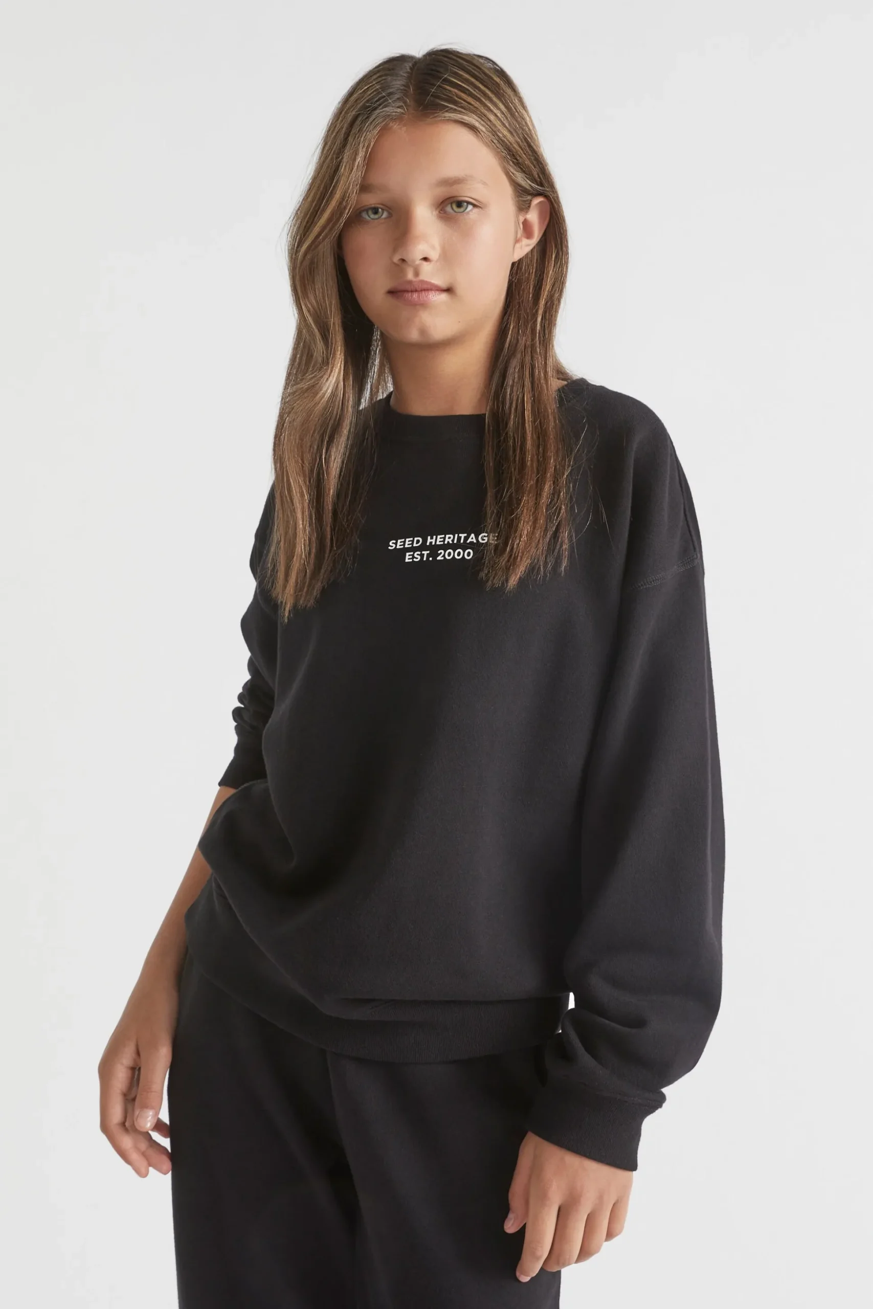 Seed Heritage Knitwear & Sweaters-Core Relaxed Sweat Black