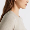 Seed Heritage T-Shirts & Tops-Core Rib Crew Neck Top Light Storm Marle