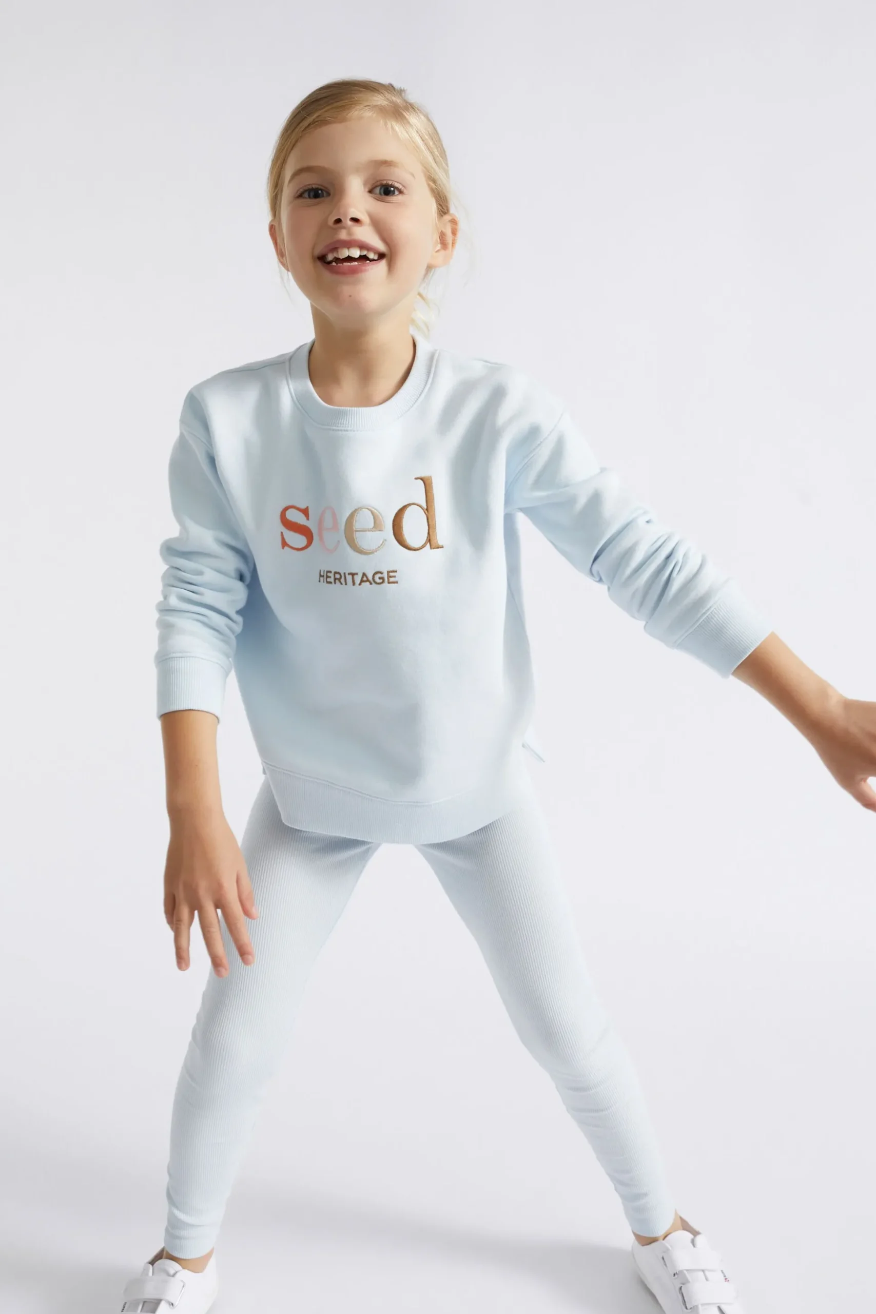 Seed Heritage Pants-Core Rib Legging Ice Blue