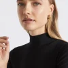 Seed Heritage T-Shirts & Tops-Core Rib Mock Neck Top Black