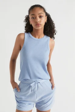 Seed Heritage T-Shirts & Tops-Core Rib Tank Sky Blue