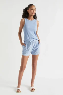 Seed Heritage T-Shirts & Tops-Core Rib Tank Sky Blue