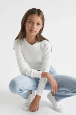 Seed Heritage T-Shirts & Tops-Core Rib Tee White