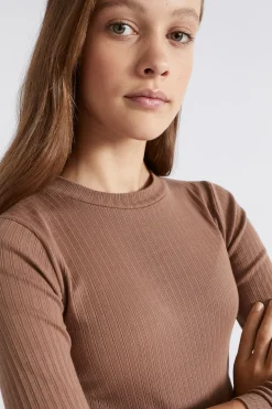 Seed Heritage T-Shirts & Tops-Core Rib Tee Cocoa