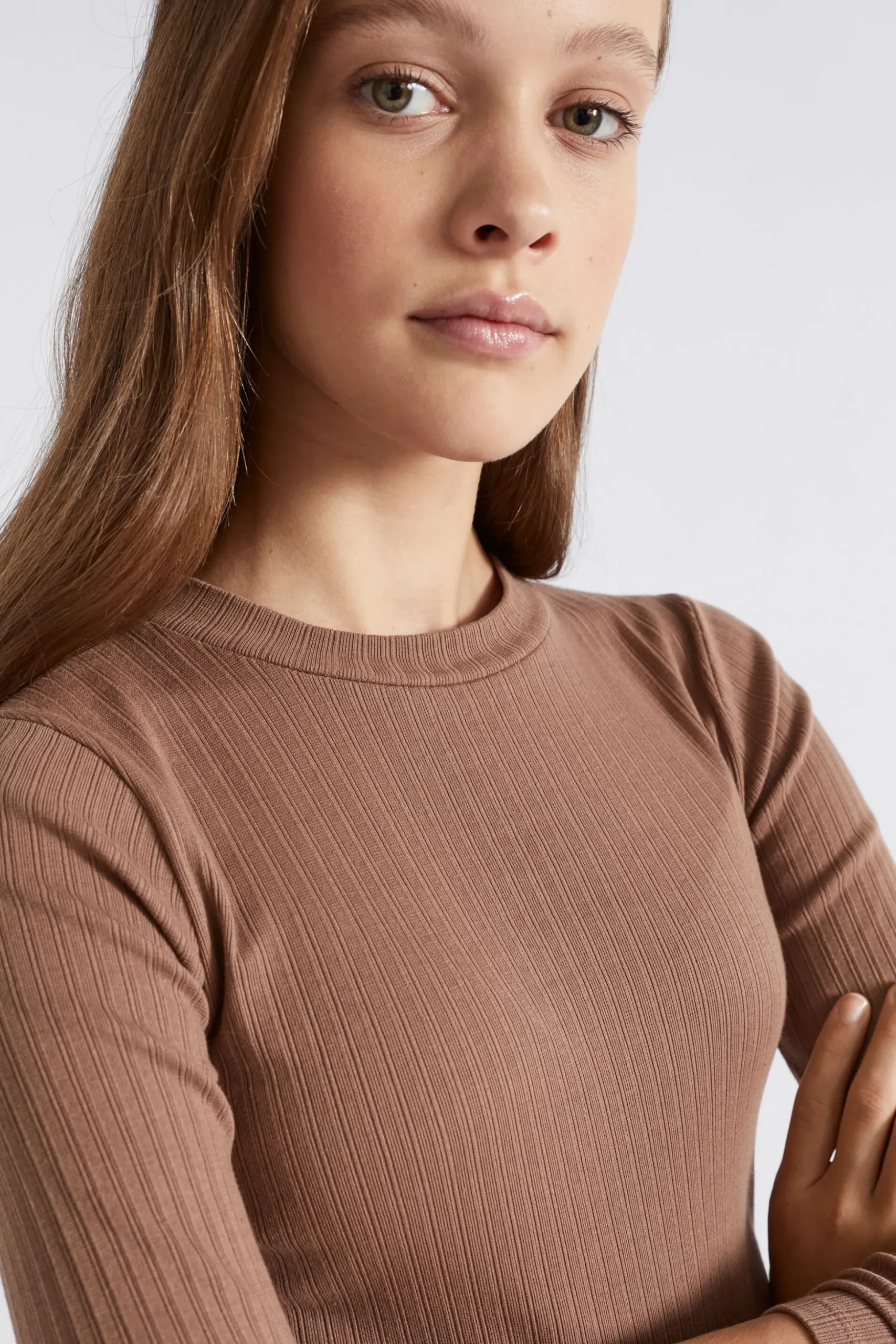 Seed Heritage T-Shirts & Tops-Core Rib Tee Cocoa
