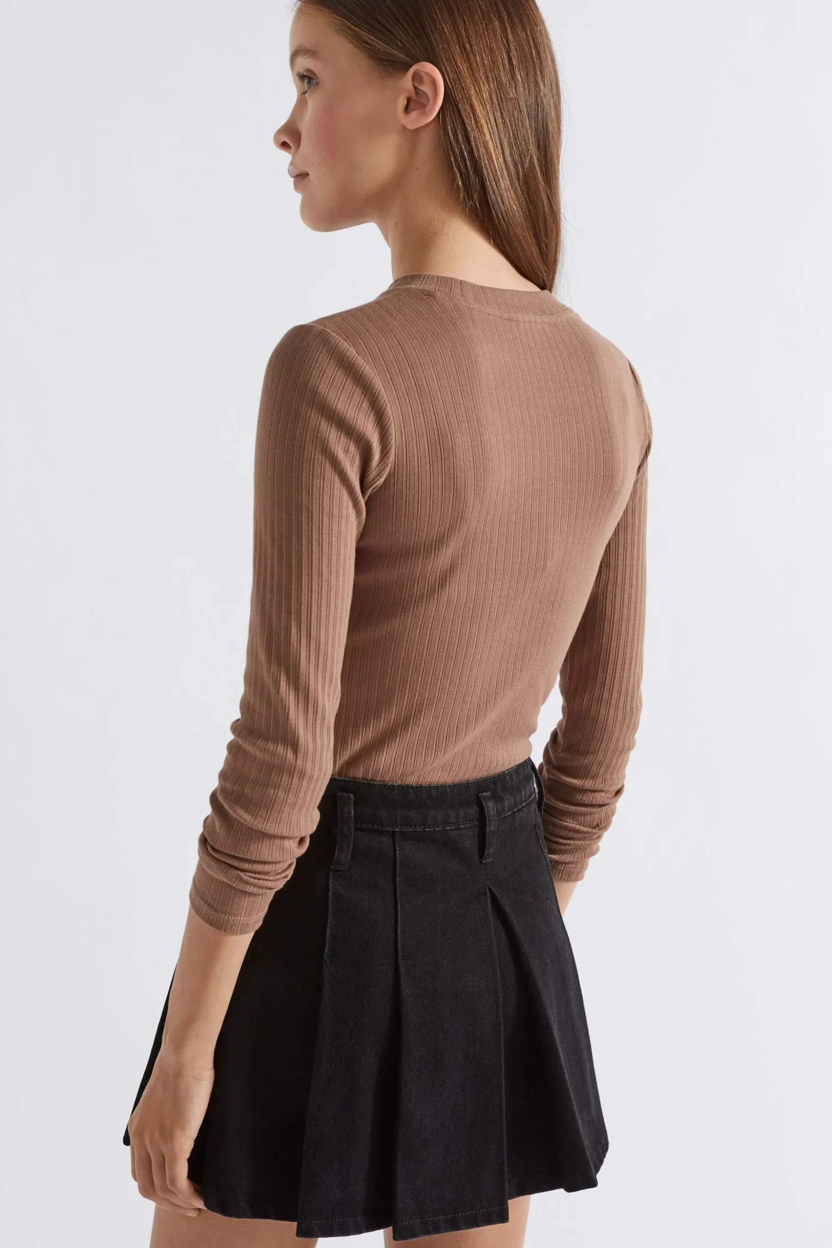 Seed Heritage T-Shirts & Tops-Core Rib Tee Cocoa