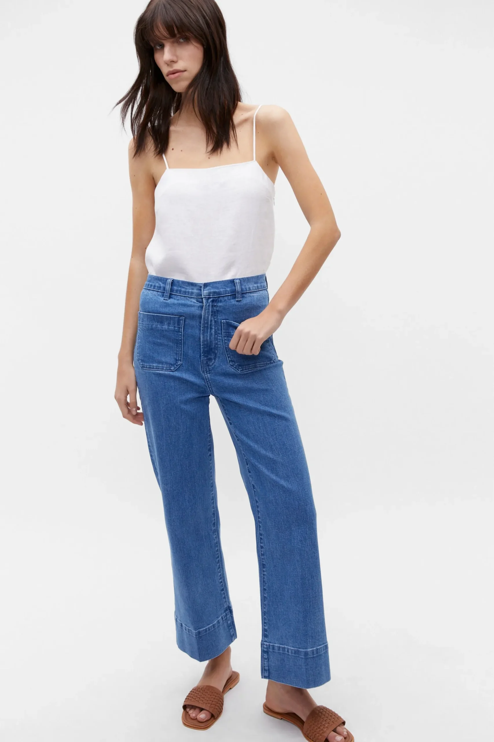 Seed Heritage Pants-Core Wide Leg Pocket Jean French Blue Denim