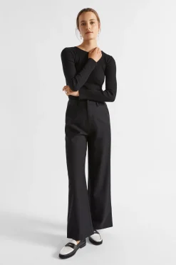 Seed Heritage T-Shirts & Tops-Corset Rib Top Black