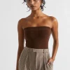 Seed Heritage Knitwear & Sweaters-Cosy Knit Bustier Hot Chocolate Marle