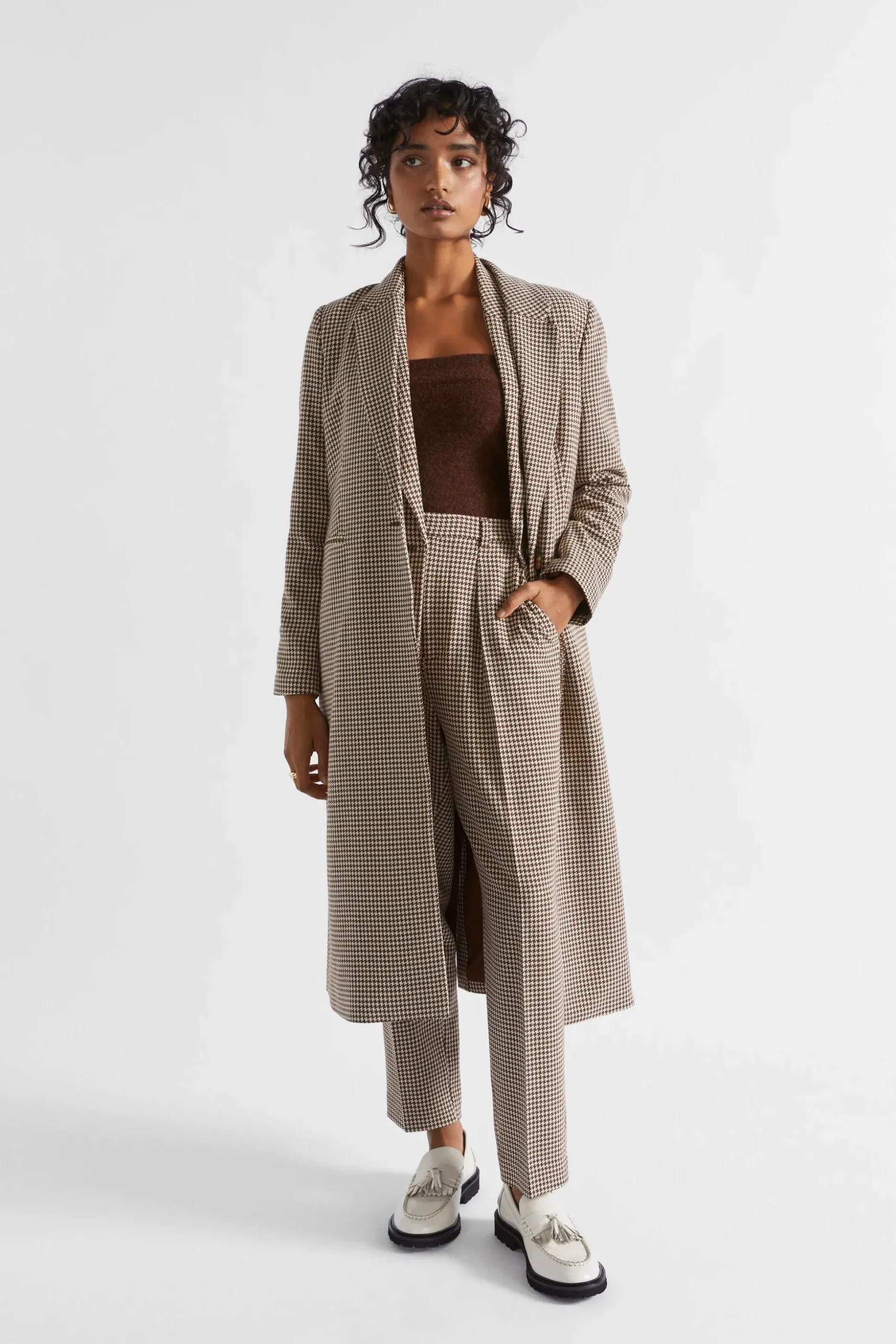 Seed Heritage Knitwear & Sweaters-Cosy Knit Bustier Hot Chocolate Marle