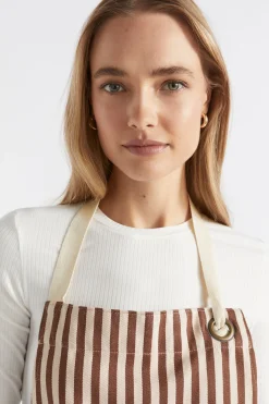 Seed Heritage Kitchen & Dining-Cotton Adult Apron Chocolate Stripe