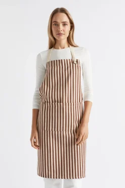 Seed Heritage Kitchen & Dining-Cotton Adult Apron Chocolate Stripe