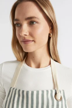 Seed Heritage Kitchen & Dining-Cotton Adult Apron Eucalypt Stripe