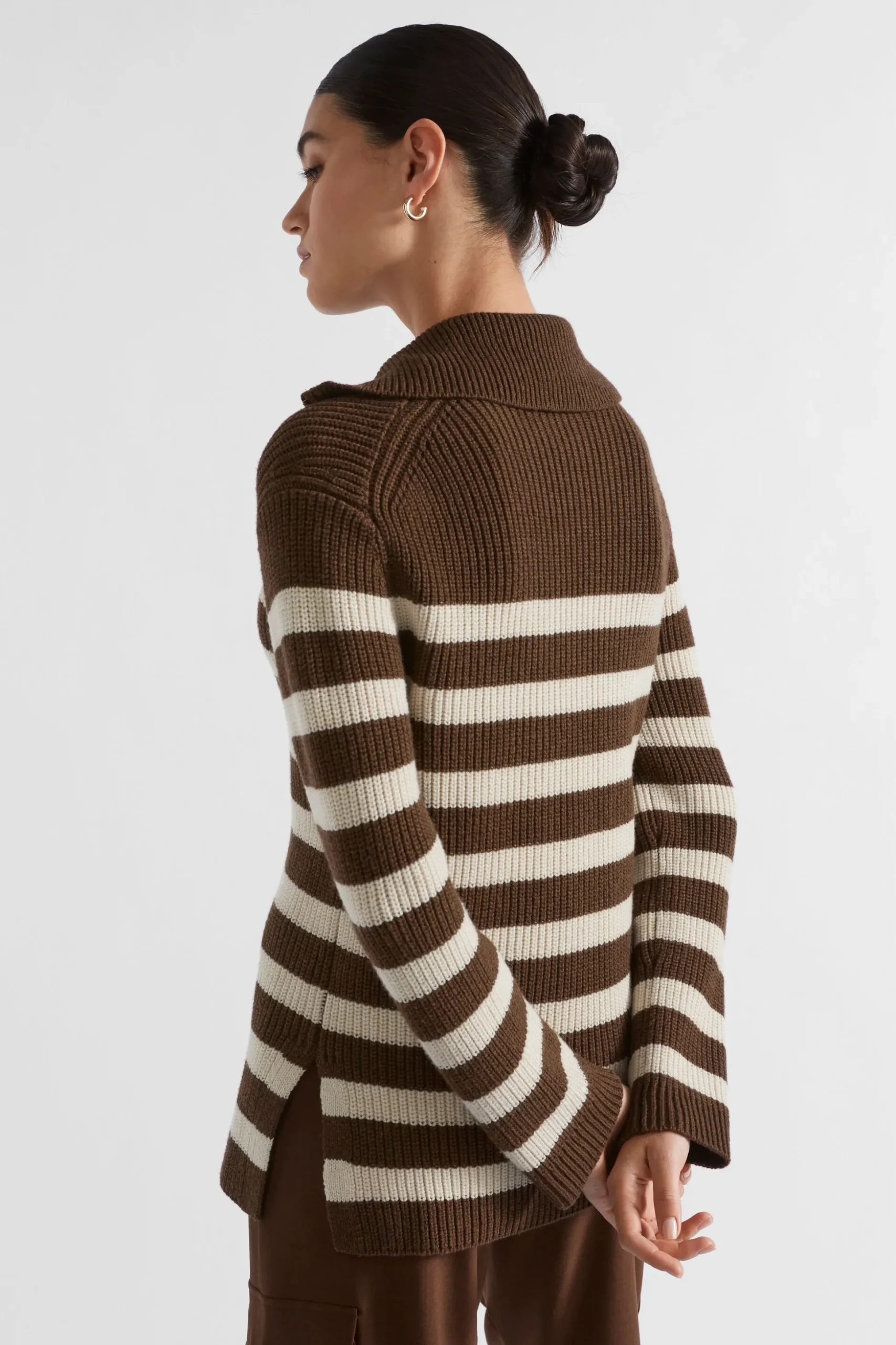 Seed Heritage Knitwear & Sweaters-Cotton Blend Stripe Knit Hot Chocolate Stripe