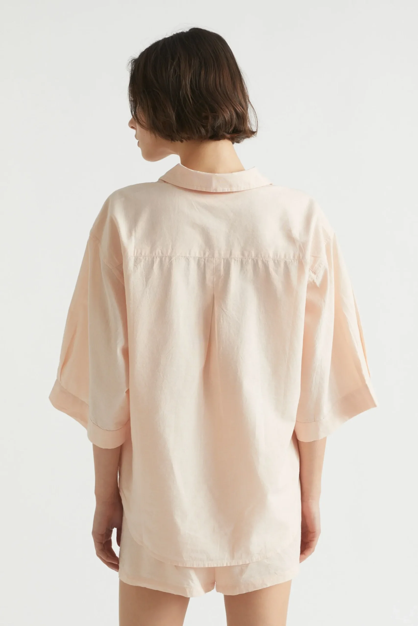Seed Heritage Sleepwear-Cotton Linen Sleep Shirt Blush