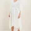Seed Heritage Scarves & Kaftans-Cotton Longline Kaftan White