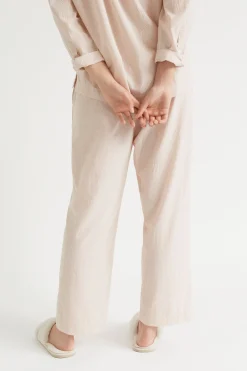 Seed Heritage Sleepwear-Cotton Pyjama Pant Clay Stripe