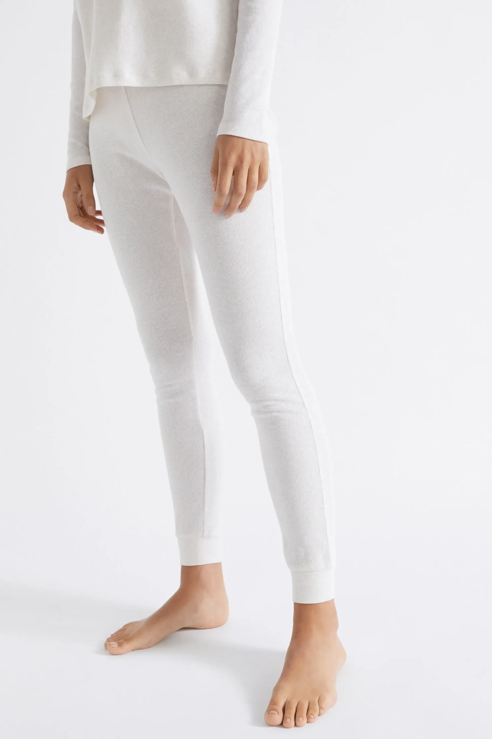 Seed Heritage Sleepwear-Cotton Rib Sleep Bottom Oat Marle