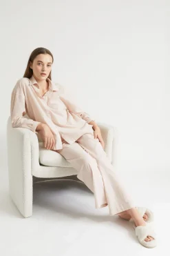 Seed Heritage Sleepwear-Cotton Sleep Shirt Clay Stripe