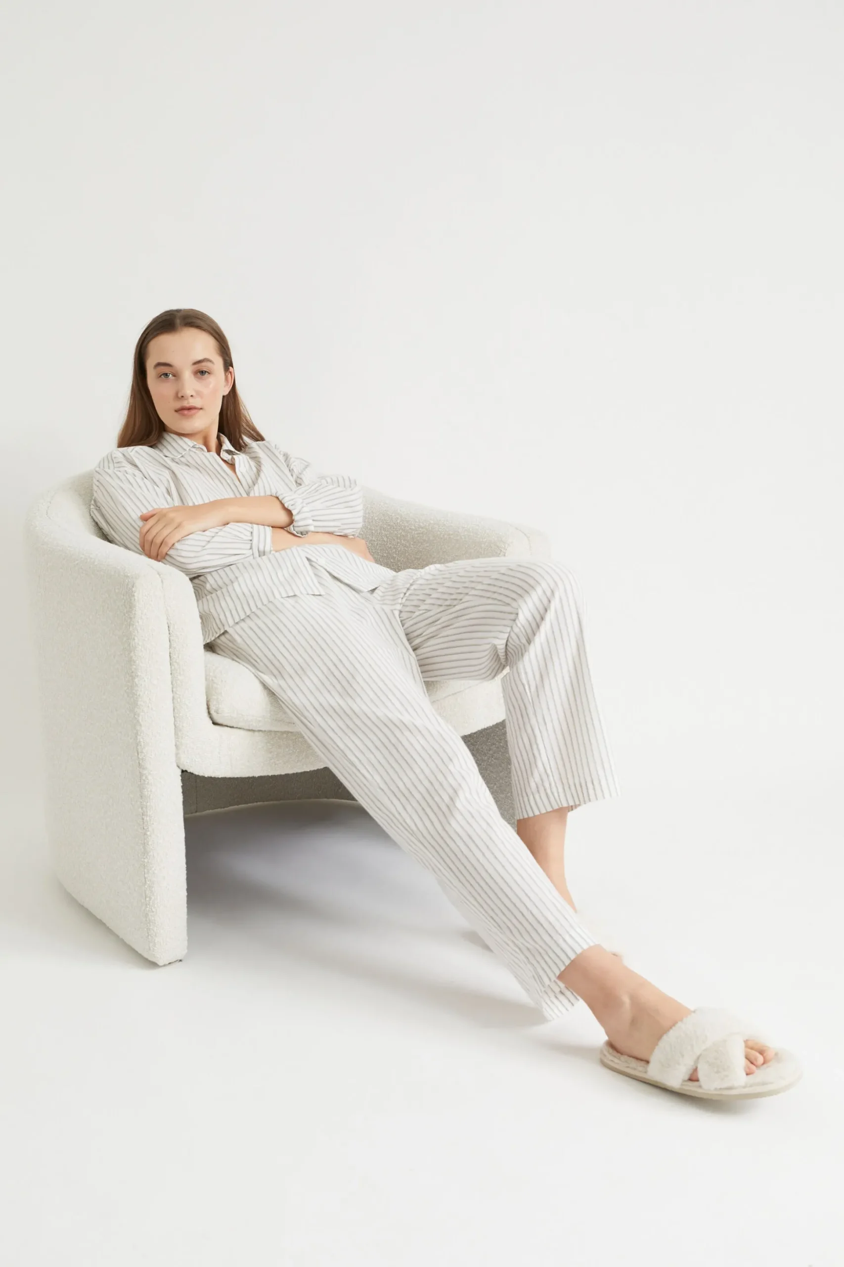 Seed Heritage Sleepwear-Cotton Sleep Shirt Olive Stripe