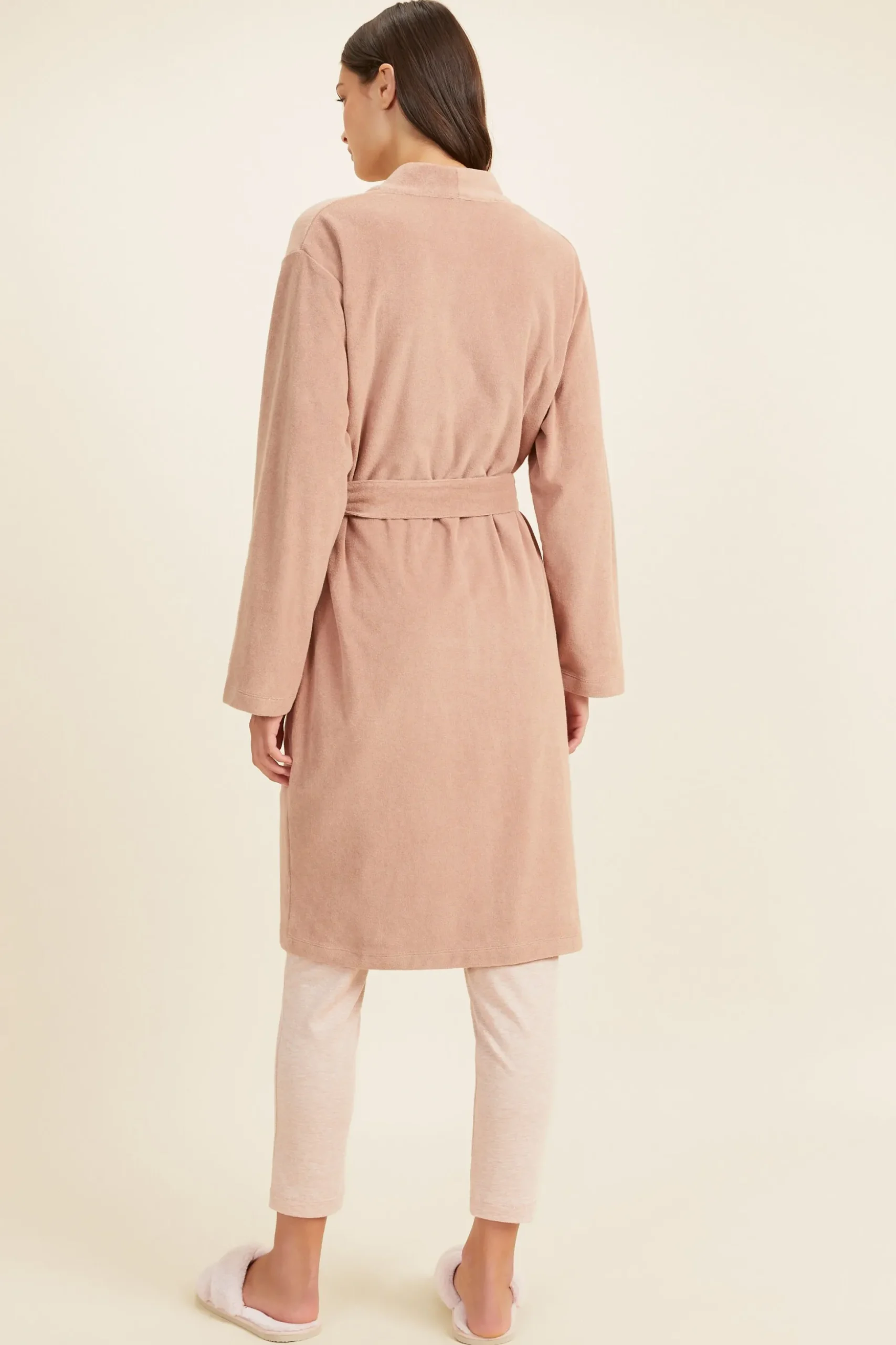 Seed Heritage Sleepwear-Cotton Terry Robe Chalk Pink